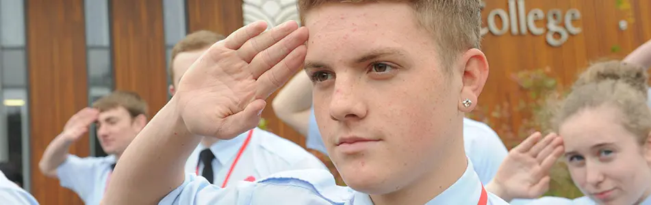 Student saluting